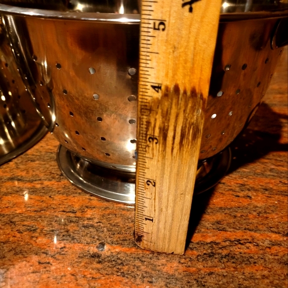 Two 3 QT Stainless Steel Colander Set of 2 - Picture 4 of 10
